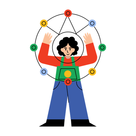 Schüler erklärt Geometrie  Illustration