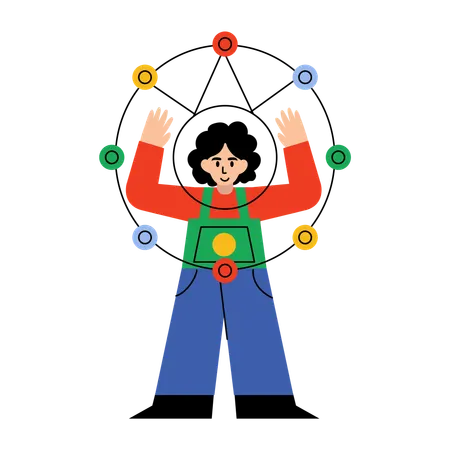 Schüler erklärt Geometrie  Illustration
