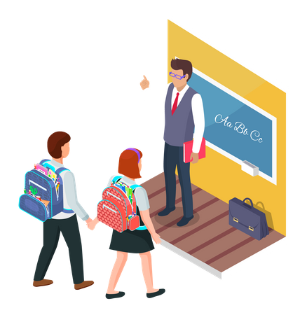 Schüler im Englischunterricht  Illustration