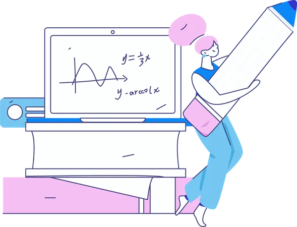 Schüler lernen Geometrie aus Büchern  Illustration