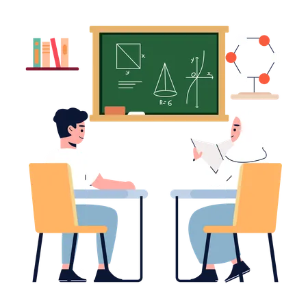 Schüler lernen im Klassenzimmer  Illustration