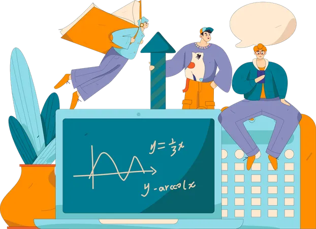 Schüler lernen Mathematik  Illustration