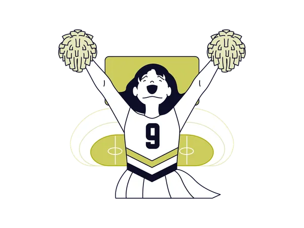 Schulmädchen beim Cheerleading  Illustration