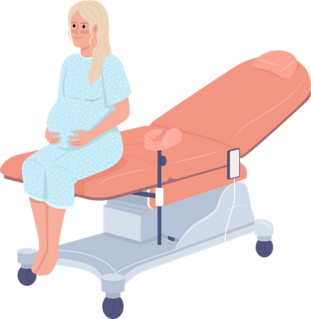 Schwangere Frau beim Frauenarzttermin  Illustration