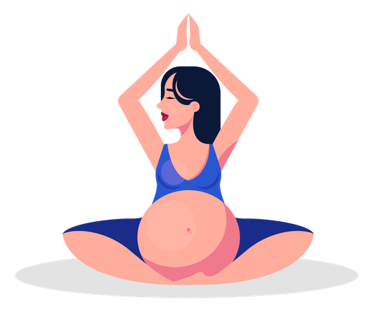 Schwangere Frau beim Yoga  Illustration