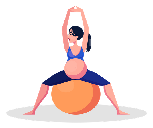 Schwangere Frau beim Yoga  Illustration