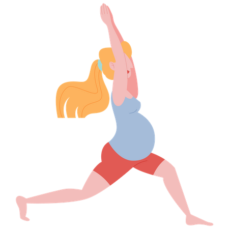 Schwangere Frau beim Yoga  Illustration