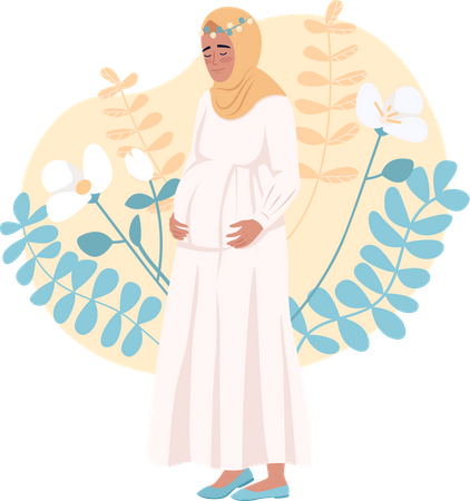 Schwangere Frau mit Hijab  Illustration