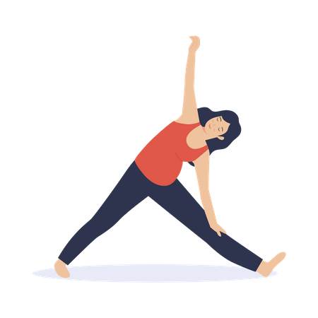 Schwangere Mutter in Yoga-pose  Illustration