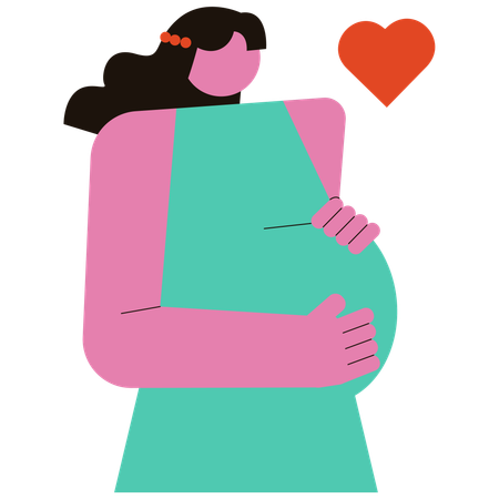 Schwangerschaftsliebe und Liebe zum ungeborenen Baby  Illustration