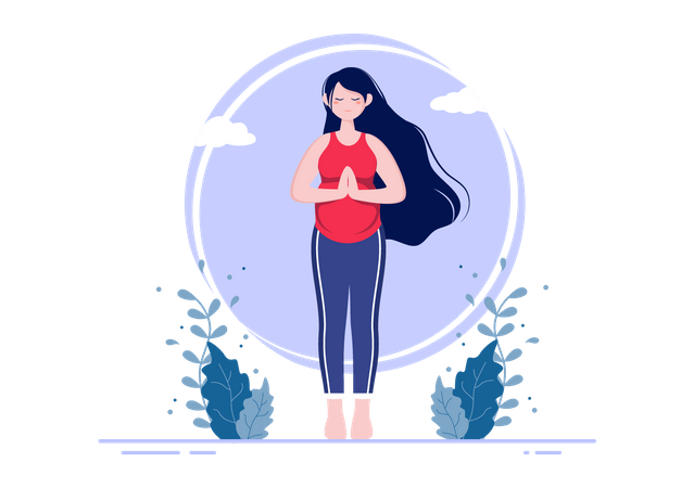 Schwangerschaftsyoga  Illustration