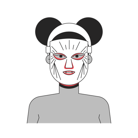 Schwarze Frau mit LED-Lichttherapiemaske  Illustration