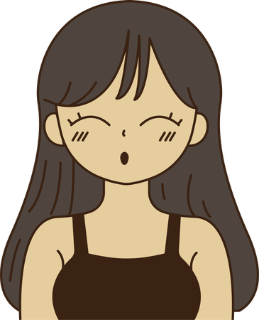Schwarze langhaarige Frau  Illustration