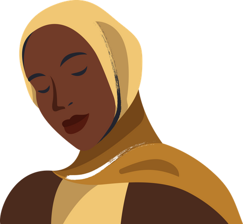Schwarze muslimische Frau  Illustration