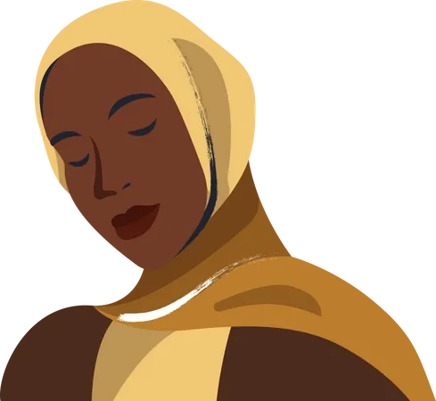 Schwarze muslimische Frau  Illustration