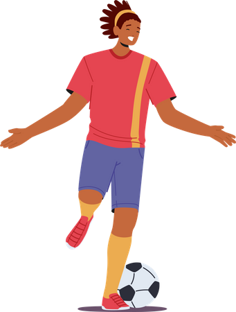 Schwarzer Fußballspieler  Illustration