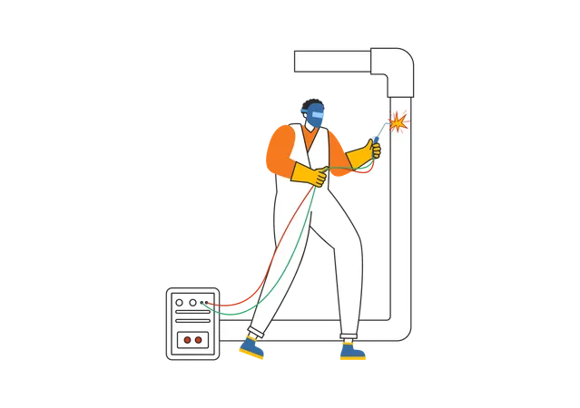 Schweißservice für Rohrleitungen  Illustration