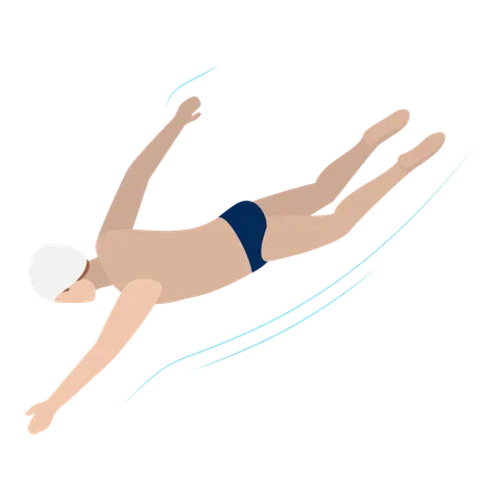 Schwimmer beim Vorwärtsschwimmen  Illustration