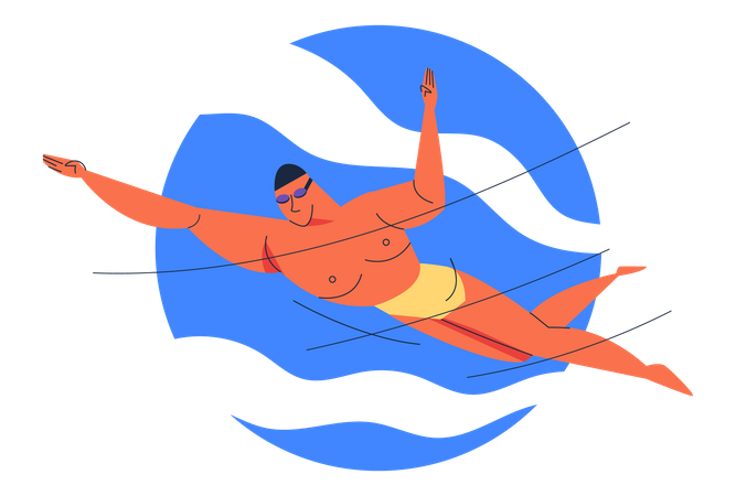 Schwimmer schwimmen  Illustration