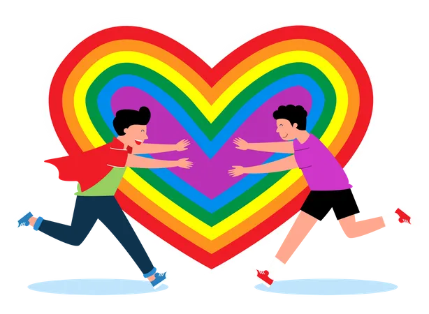 Schwule Männer feiern den LGBT-Monat  Illustration