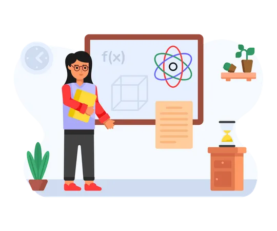 An Icon Of Science Class In Modern Flat Design Illustration