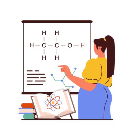 Woman in Science class  Illustration