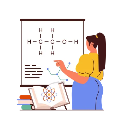 Woman in Science class  Illustration