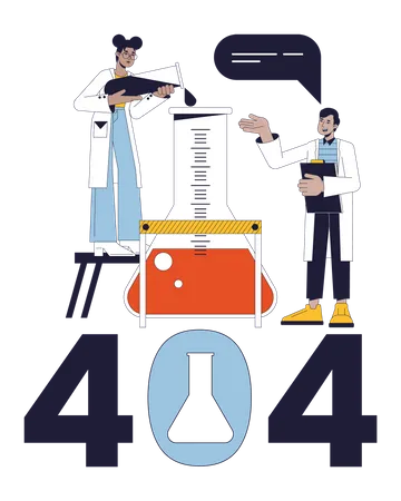 Science experiment error 404  Illustration