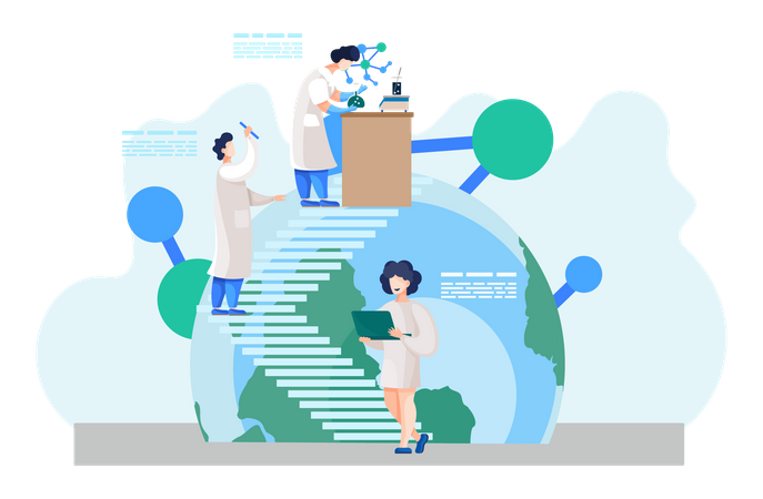 Science experiment in lab  Illustration