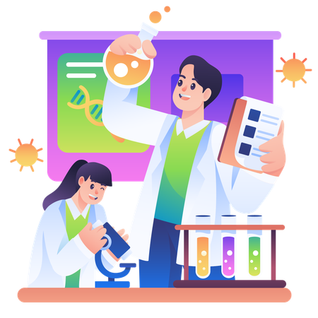 Science Lab Exploration  Illustration