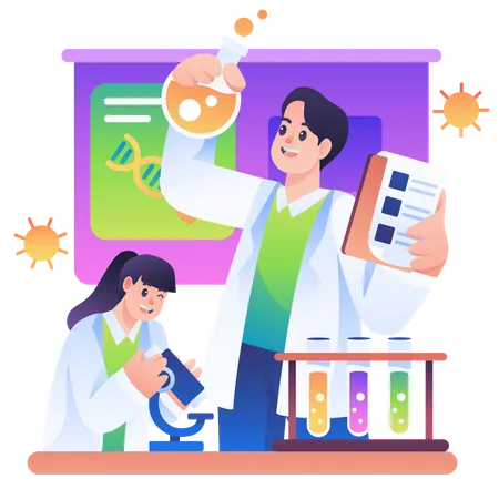 Science Lab Exploration  Illustration