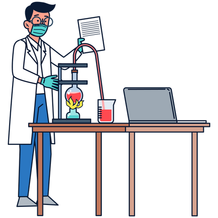 Science researching lab Illustration