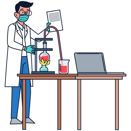 Science researching lab  Illustration