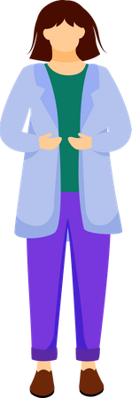 Science student in lab coat Illustration