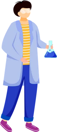 Science student in lab coat  Illustration