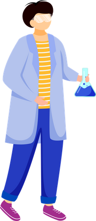 Science student in lab coat  Illustration