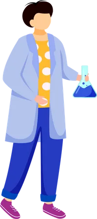 Science student in lab coat  Illustration