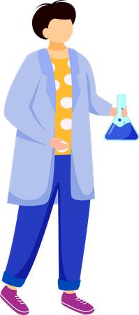 Science student in lab coat  Illustration