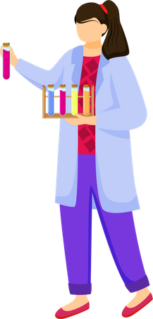 Science student in lab coat  일러스트레이션