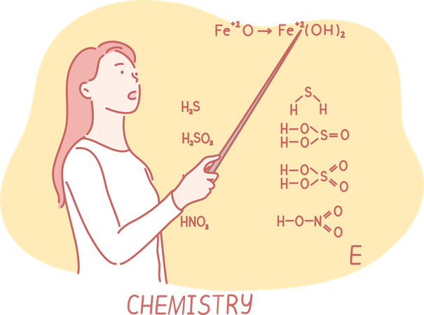 Science teacher is teaching chemistry  Illustration