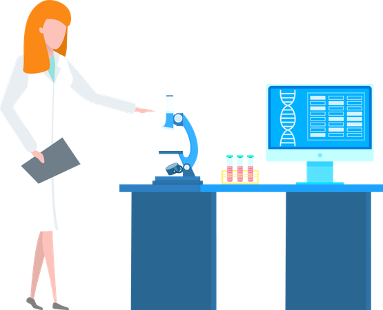Scientific Research Doctor in Laboratory  Illustration