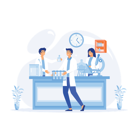 Scientific research performed on chemicals  Illustration