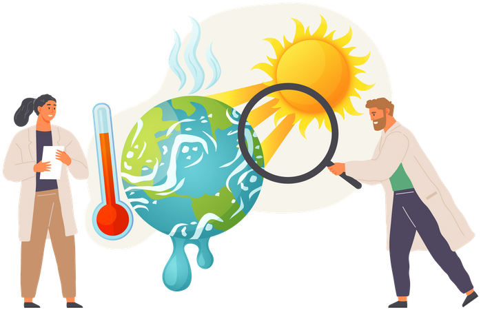 Scientific Study On Global Temperatures  Illustration