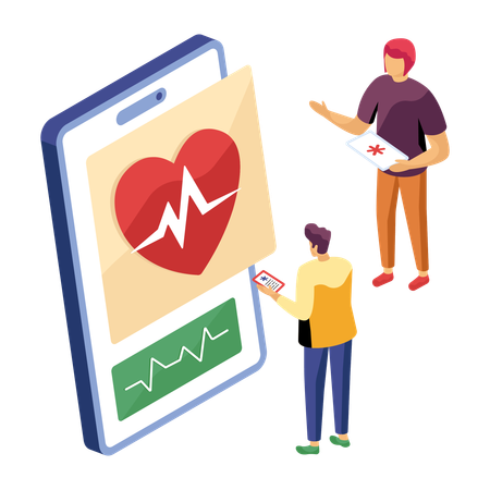 Un scientifique discute des maladies cardiaques  Illustration