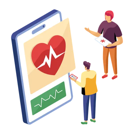 Un scientifique discute des maladies cardiaques  Illustration