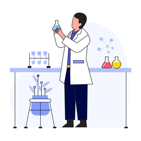 Scientifique faisant des recherches en laboratoire  Illustration