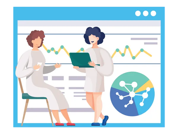 Scientifique effectuant une analyse de données  Illustration