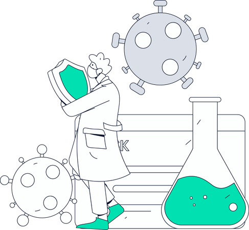 Un scientifique effectue des tests médicaux  Illustration