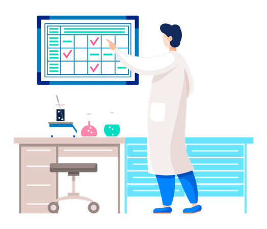 Scientifique en laboratoire faisant des expériences  Illustration