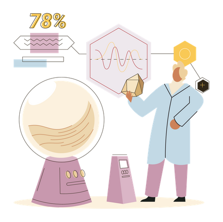Scientifique étudiant différents types de sols  Illustration